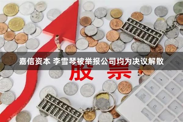 嘉信资本 李雪琴被举报公司均为决议解散