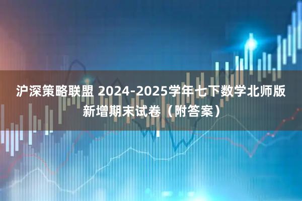 沪深策略联盟 2024-2025学年七下数学北师版新增期末试卷（附答案）