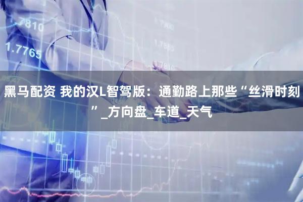 黑马配资 我的汉L智驾版：通勤路上那些“丝滑时刻”_方向盘_车道_天气